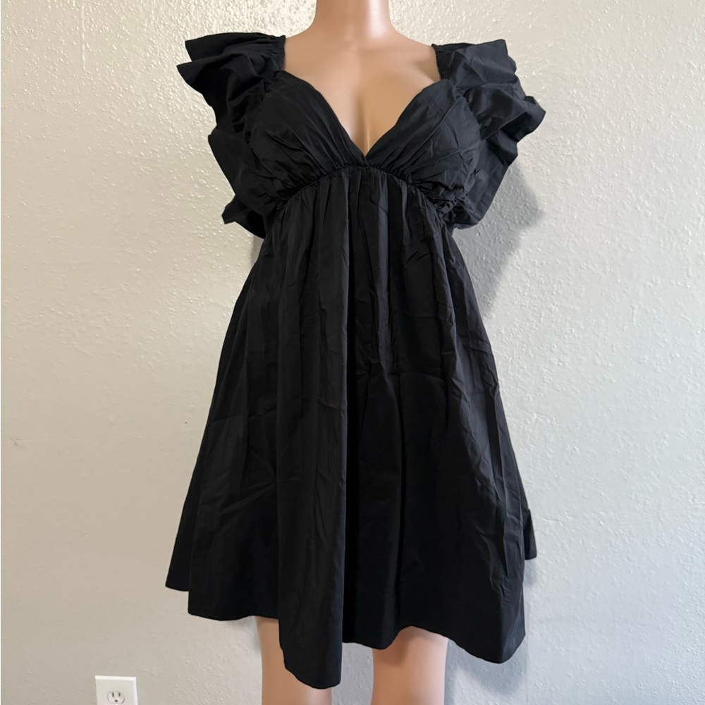 Elegant Black Ruffled Dress